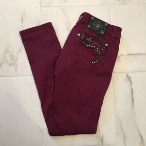 Maroon Miss Me Skinny Jeans
